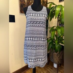Island Beach Blue White Mini Dress Tank Top Style Size Medium